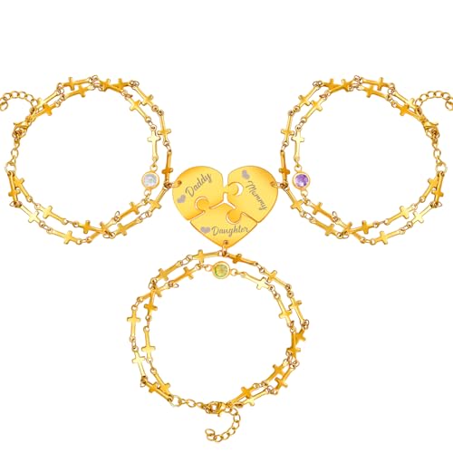 Vivaday Set di braccialetti puzzle con pietra portafortuna per migliore