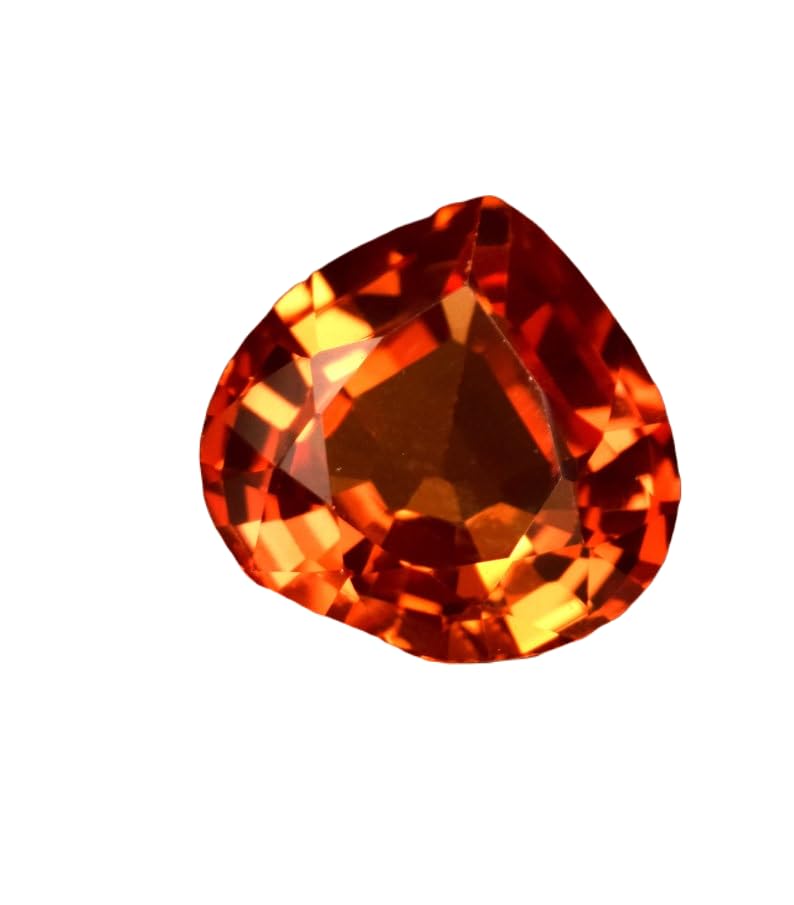 Grenat hessonite naturel taillé en cœur pour fabriquer vos bijoux personnalisés