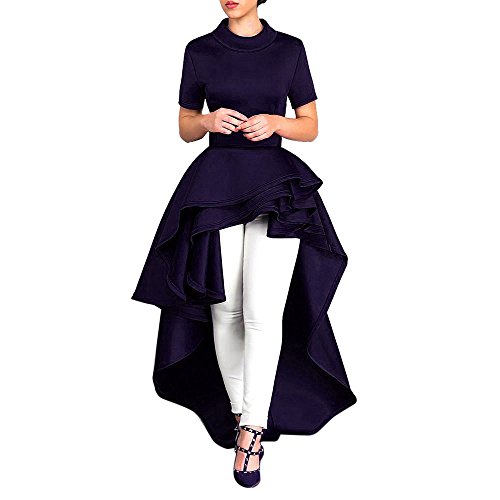 Womens Dresses Short Sleeve High Low Peplum Bodycon Casual Party Club Basic Elegant Special Occasion Dress