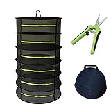 Drying Net 6 Schichten Trockennetz Kräuter Trocknungsnetz Faltbar Hängenetz Kräutern Trocknungsnetz mit Schere und Aufbewahrungstasche Trockengestelle, für Obst Gemüse Fisch Kräuter