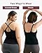 Momcozy Nursing Tank Tops for Breastfeeding, Seamless Nursing Cami with Built-in Bra, Adjustable Straps, Scalloped Design Black