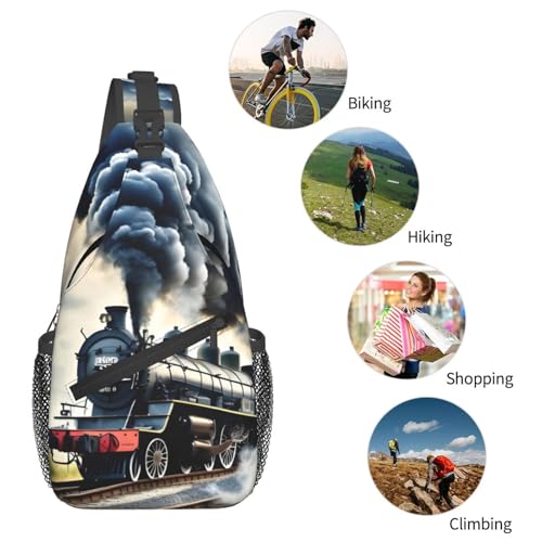 Bolso tipo bandolera de viaje con estampado de tren miniatura 6