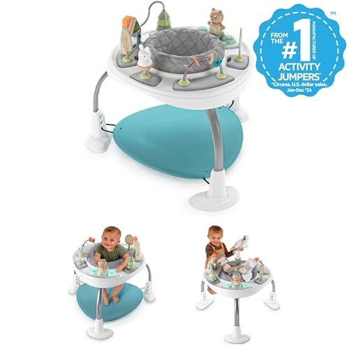 Ingenuity Spring & Sprout 2-in-1 Baby Activity Center Jumper and Table with Infant Toys - Ages 6 Months +, First Forest - image 9
