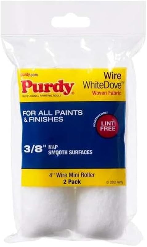 Purdy 140606042 Wire Mini White Dove Roller Replacements, 2-Pack, 4 inch x 3/8 inch Nap