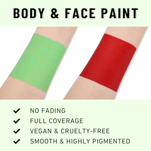 Image of BADCOLOR Portugal Red Green Face Body Paint Stick Set, Oil Based Sports Fan Makeup Stick, Waterproof Sweatproof Face Paint for Football, Rugby, Softball, Baseball, Lacrosse, Sports Accessories