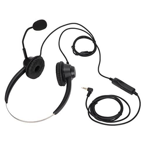 Tomantery Auriculares Telefónicos Binaurales con Cancelación de Ruido para una Comunicación Clara en el Centro de Llamadas | Auriculares Ajustables Negros Duraderos para Trabajadores de Oficina en