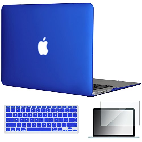 Easygoby 11-Inch 3 in 1 Rubberized Frosted Hardshell Case Cover for MacBook Air 11.6" (A1370 and A1465) + Matching Color Keyboard Cover + Screen Cover -RoyalBlue