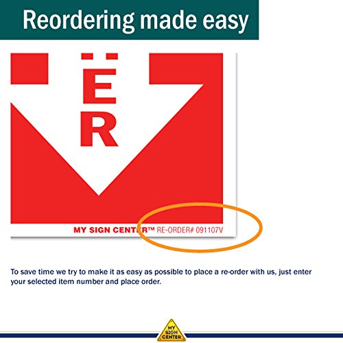 (6 Pack) Fire Extinguisher Signs, Self Adhesive Vinyl Decals, Arrow Pointing Down, Indoor and Outdoor Use, 4