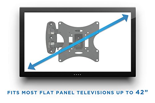 Mount-It! Swivel Full Motion Articulating Tilting TV Wall Mount, Computer Monitor Mount, Corner Bracket for 23-42 inch Screen TV (VESA up to 200x200mm), 66 lb Capacity, Black