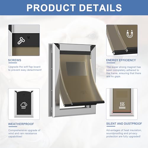 Heavy Responsibility Doggy Door with Double Sliding Lock Panel Power Environment Friendly Rugged Aluminum Giant Canine Door Simple Set Up Magnetic Double Flaps Canine Door for Giant Canine As Much As 100lbs  Cucciolini Doodles Heavy responsibility doggy door with double sliding lock panel power environment friendly rugged aluminum giant canine door simple set up magnetic double flaps canine door for giant canine as much as 100lbs   cucciolini doodles