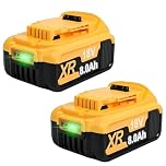 2X18V 8.0Ah DCB182 Replacement Battery for Dewalt 18V Battery XR DCB182 DCB184 DCB200 DCB184 DCB101 DCB107 DCB112 DCB105 DCB115 DCB203