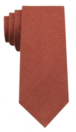 Image of Mens Solid Linen Ties - Slim Pattern Necktie for Men Wedding Groomsmen