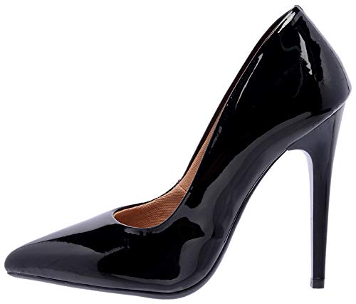 Scarpin Factor Salto Alto Verniz Preto (38)