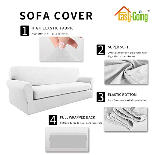 Image of Easy-Going 2 Pieces Stretch Oversized Couch Sofa Slipcover Washable