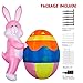 YIHONG 8 FT Height Easter Inflatable Outdoor Decorations Bunny with Egg, Easter blow up yard Decorations Build-in LED for Holiday Lawn, Yard, Garden Decor