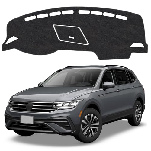Image of Dash Cover Mat Compatible with Volkswagen VW Tiguan 2017-2024 Non-Slip Dashboard Cover Mat Sunshade UV Rays Protector Interior Accessories