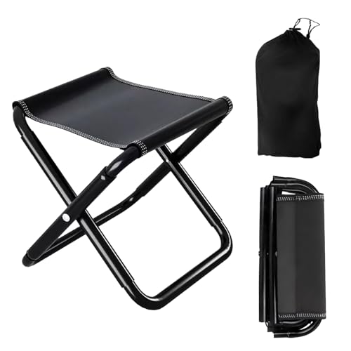 Vauki Tragbarer Klapphocker - Leichter Klapphocker Tragbar mit Tragegriff | Camping Hocker faltbar (30x30x31 cm) für Garten, Wandern & Picknick | Kompakt mit Aufbewahrungsbeutel (400D Oxfordstoff)