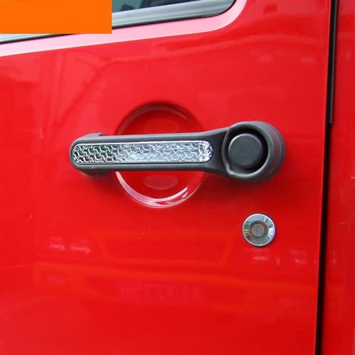 Garnitures de poignées ABS rouge pour Jeep Wrangler 2007+ masquer rayures - 3