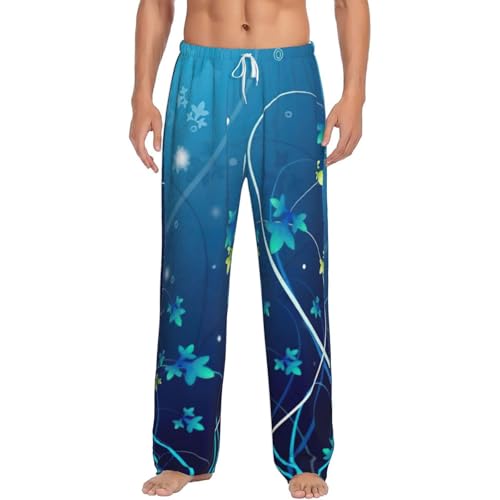 Pantalon de pyjama polaire homme EdWal anti-froid bleu doux à poches