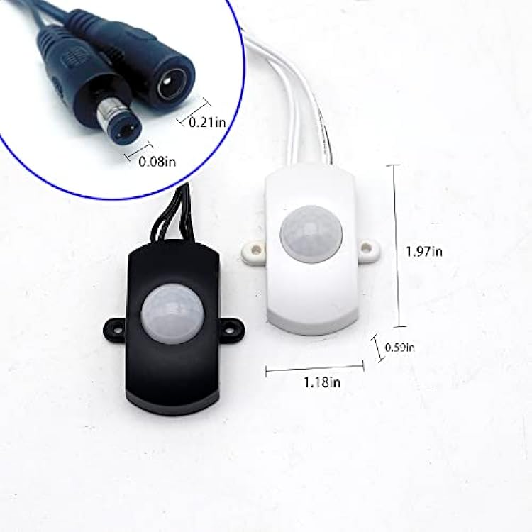 DC 5V-24V 5A PIR Motion Sensor, LED Light Induction Switch, Light with Special Motion Sensor (White)
