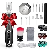 PELCAS Electric Nail Drills, Professional Cordless Nail File Kit with Light, 10 Speeds Manicure & Pedicure Kit for Human, Pet, Thick Toenails, Natural & Acrylic Nails Grey