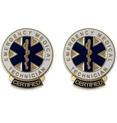 ZENRUIMING 2 Star of Life EMT Pins Medical Emergency Pins Doctor Nurse Metal Alloy Baked Enamel Badge, Metall, Ohne Edelstein
