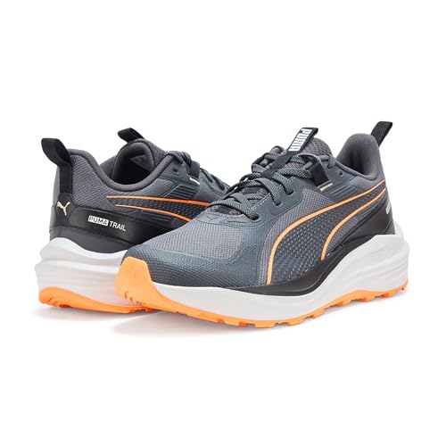 PUMA Puma Men's Flare Pro Trail Running Shoes, Dusky Gray-Black-Heat Fire AH25, 11