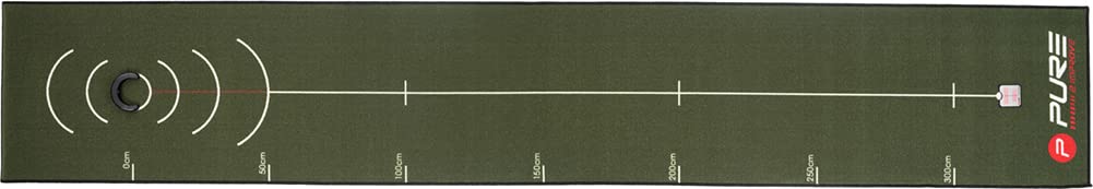 Pure2Improve Tapis de golf d'entraînement de qualité supérieure pour la maison ou le bureau Avec marquages pour les coups à 300, 250 et 150 cm Convient pour l'intérieur et l'extérieur