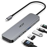 Acer USB C Hub, 5-in-1 USBC to HDMI Adapter with 4K@60Hz, 100W Power Delivery, USB-C 5Gbps & USB-A 3.0 Data Ports, USBC Splitter Docking Station for MacBook Neo/Pro/Air, iPad Pro, iPhone 17 Pro Max