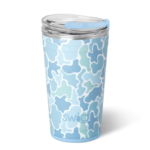 Swig Life 24oz Insulated Party Cup with EZ Slider Lid, Saltwater Camo