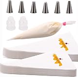 200PCS Piping Bags Pastry Bag With 6 Decorating Tips 1 tie 2 Coupler Cupcake Cake Decorating Bags Di