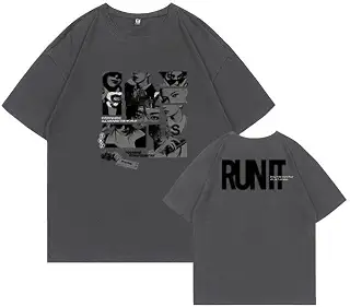 [Baihaima] ストレイキッズ Tシャツ 半袖 コンサート コットン 春夏 RunIT 丸首 柔らかい カジュアル スポーツ 肌着 快適 通気性 非公式 [並行輸入品]