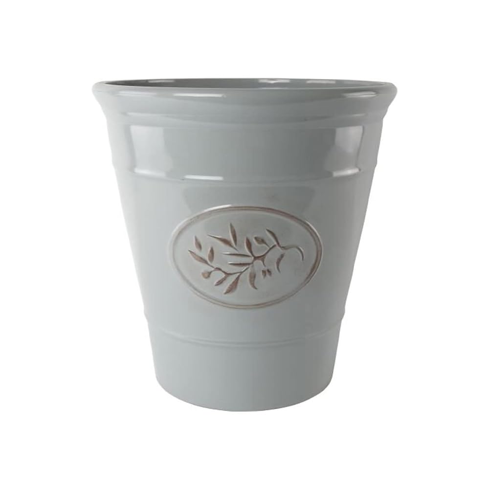 Shopior Grey Classic Olive Plastic Planter For Gardening – Outdoor & Indoor Flowers Pot With Glossy Finish | Weatherproof Plant Pot With Drainage Holes – Flower Pots For Gardens & Balconies (, 30Cm-Pack 1)