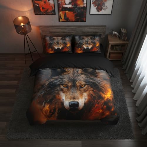 CCoutueChen Wolf Bedding Set for Kids, Twin/Twin XL Dorm Comforter