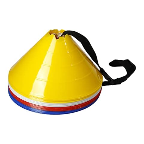 GSI Jumbo disc Cones with Shoulder Strap | Used for Agility, Functional & Soccer Training, spot Marking, Fitness, Football, Outdoor Games & Exercise Equipment | Pack of 12 (6" x 12", Multicolor) Cover