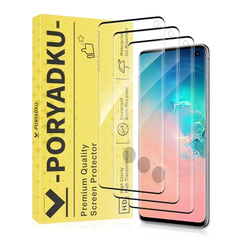 JavoYion 3 Pack for Samsung Galaxy S10 Screen Protector, Fingerprint Support, Case Friendly, Bubble-Free, Anti-Scratch, 9H Hardness Glass Screen Protector for Galaxy S10