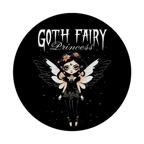 Goth Fairy Princess PopSockets Swappable PopGrip, Black - Image 3