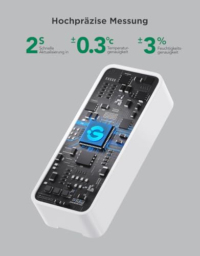 GoveeLife WLAN Hygrometer Thermometer Innen 3 Pack, Smart Temperatur und Luftfeuchtigkeitsmesser mit App Benachrichtigung und Datenspeicherung, geeignet für Gewächshaus, Weinkeller