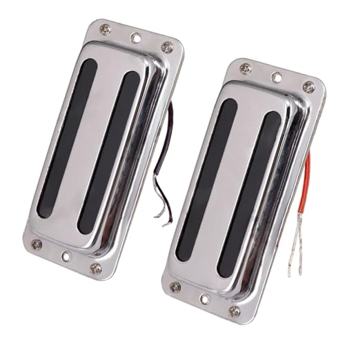 Juego de 2 pastillas para guitarra eléctrica Humbucker con tapa de latón, 6 cuerdas cromadas pequeñas