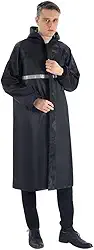 Capa de Chuva Longa Impermeável com capuz Com Visor Adulto faixa refletiva Masculino Feminina