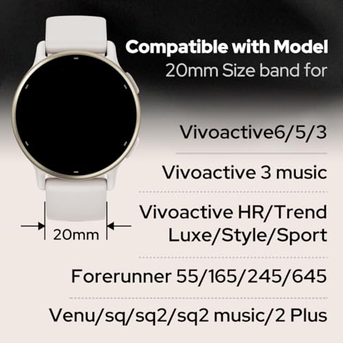 Correa metálica con diamantes delgados 20mm para Garmin Vivoactive miniatura 2
