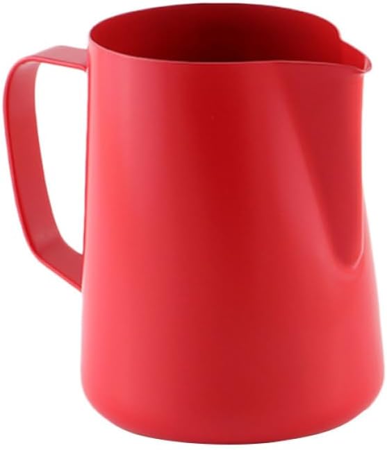 Red Milk Pourer Cup for Coffee Stainless Steel 400ml