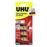 Uhu Sekundenkleber Blitzschnell Minis Flüssig, 3er Pack