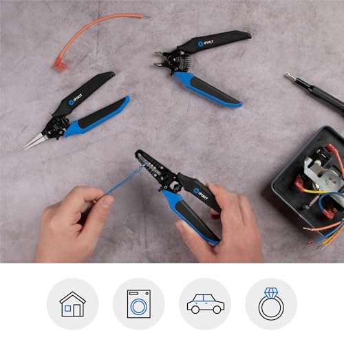 Zestaw 3 szczypiec iFixit Mandible – szczypce do przecinania przewodów, szczypce do zdejmowania izolacji, szczypce igłowe do lutowania (naprawy) elektroniki