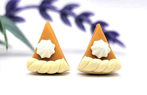 Thanksgiving Fall Season Pumpkin Pie Polymer Clay Stud Earrings4