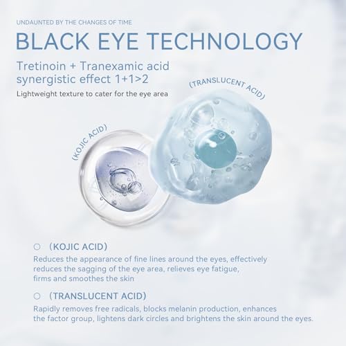 Kojic Acid Eye Cream, Brightening Eye Gel Under Eye Cream for Dark Circles & Puffiness Anti Aging Eye Cream Hydrating & Moisturizing Reduces Eye Bags & Fine Lines Suitable for All Skin Types - Image 7