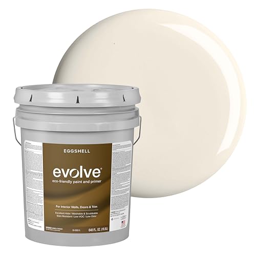 EVOLVE Paint & Primer – Environment-friendly, Low Sheen (Coconut Cream, 5-Gallon)
