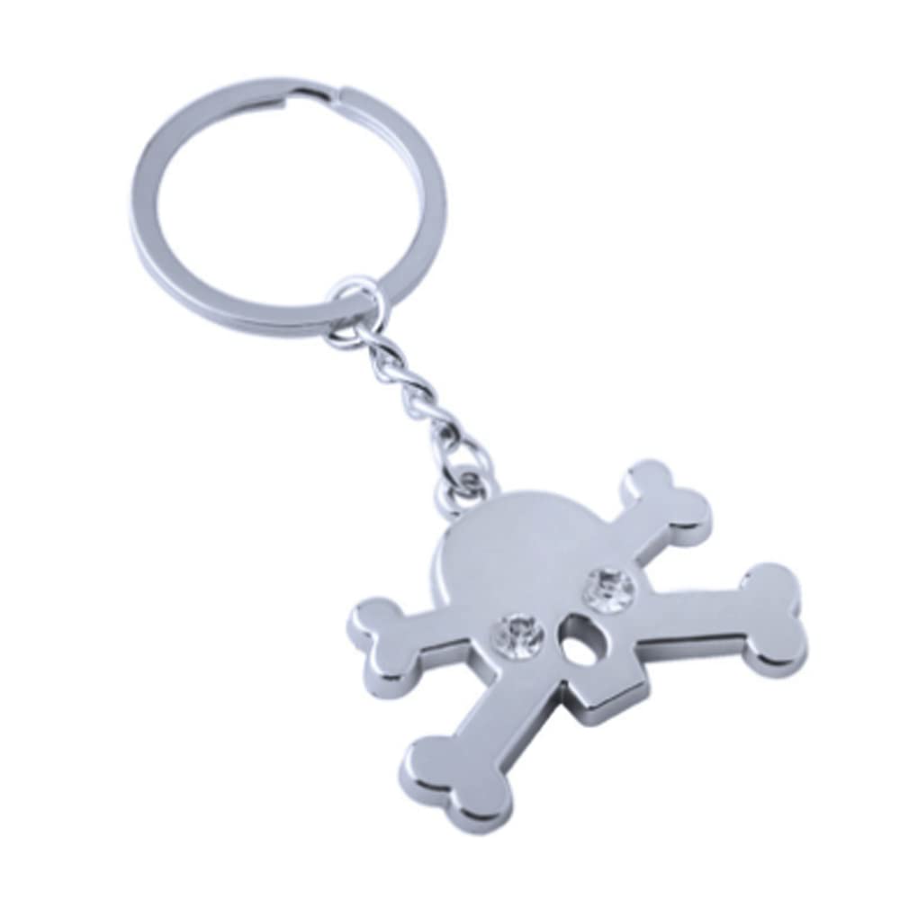 Arfuka Unisex Silver Keyring Skeleton Skull Pendant Keychain Metal Key Ring Charm Jewellery Christmas Birthday Gift Keyrings Key Chain For Men And Women