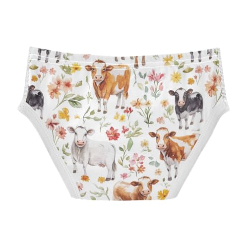 Wusikd Watercolor Farm Boys' Underwear Cotton Animals Cows Boys Briefs Soft Toddler Underwear 2T2