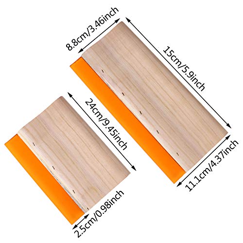3 Pieces 3 Sizes Screen Printing Squeegee, 75 Durometer Wooden Ink Scraper for Screen Printing, 13.8, 9.4 and 5.9 inch - Thumbnail 4